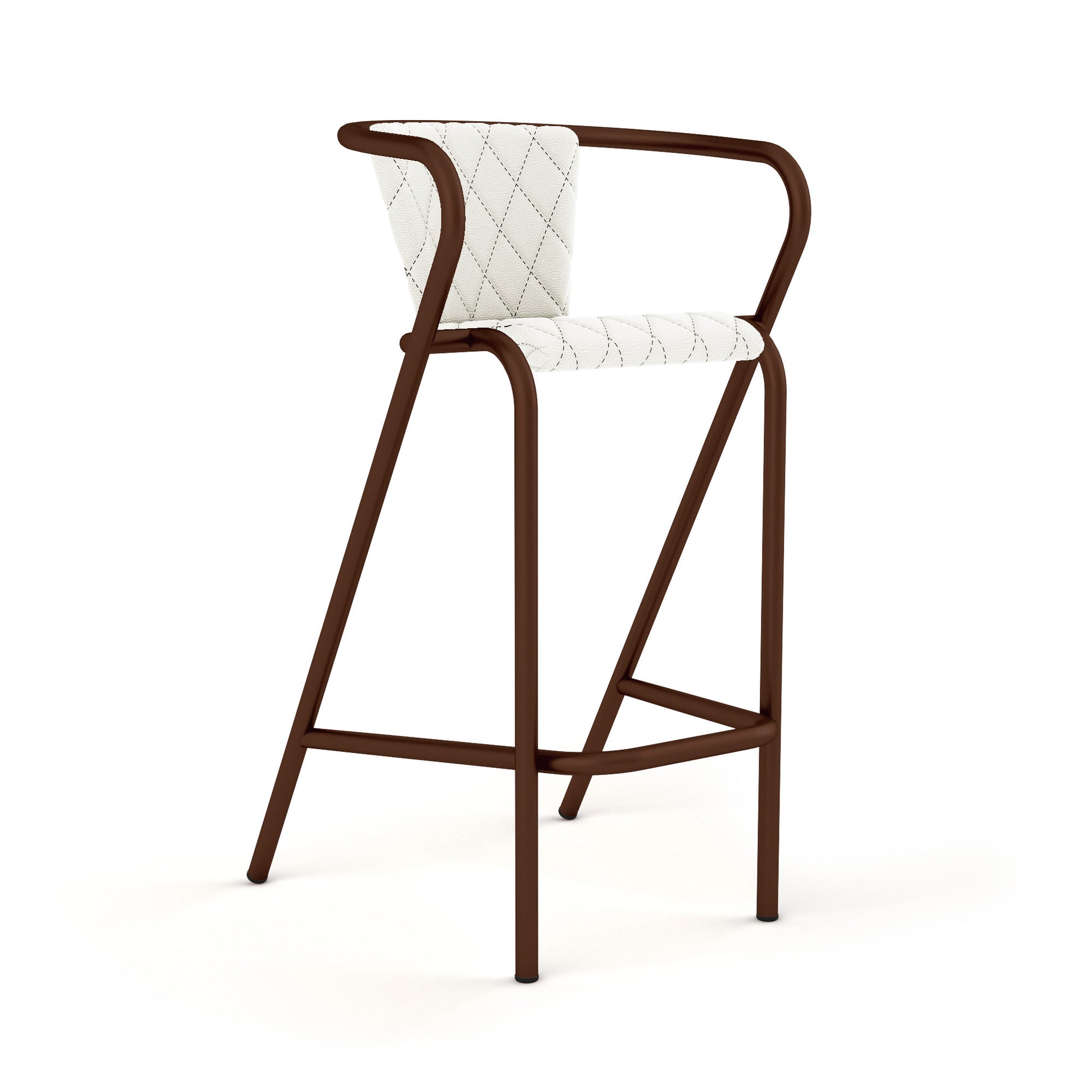 Espresso Grain / Synthetic Leather - White